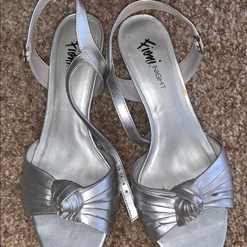 Worn once silver heels